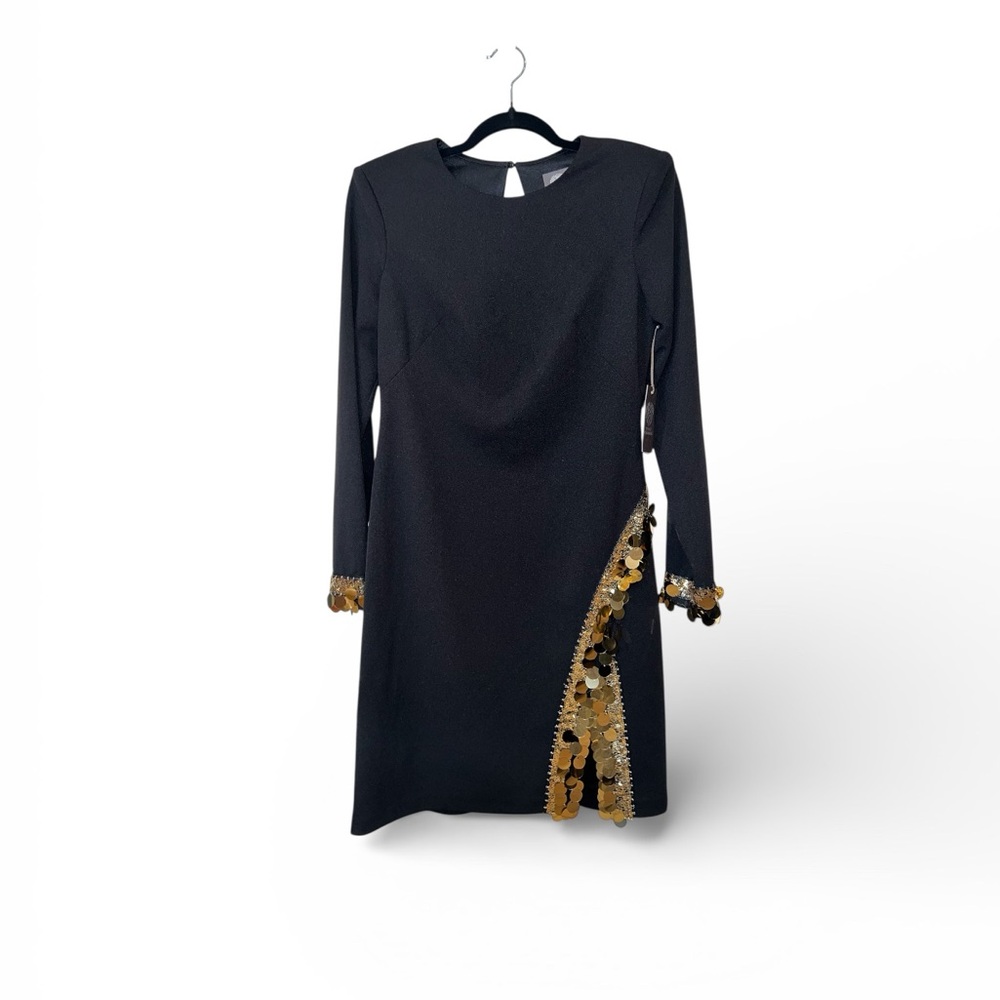 Vince Camuto Long Sleeve Sequin Jersey Mini dress Size 6 NWT - Picture 3 of 12
